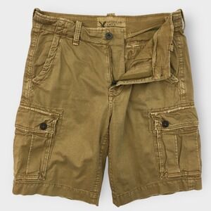 American Eagle Outfitters Classic Length Tan Cotton‎ Cargo Shorts Mens Size 32